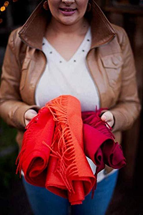 100% Natural Alpaca scarf, Orange