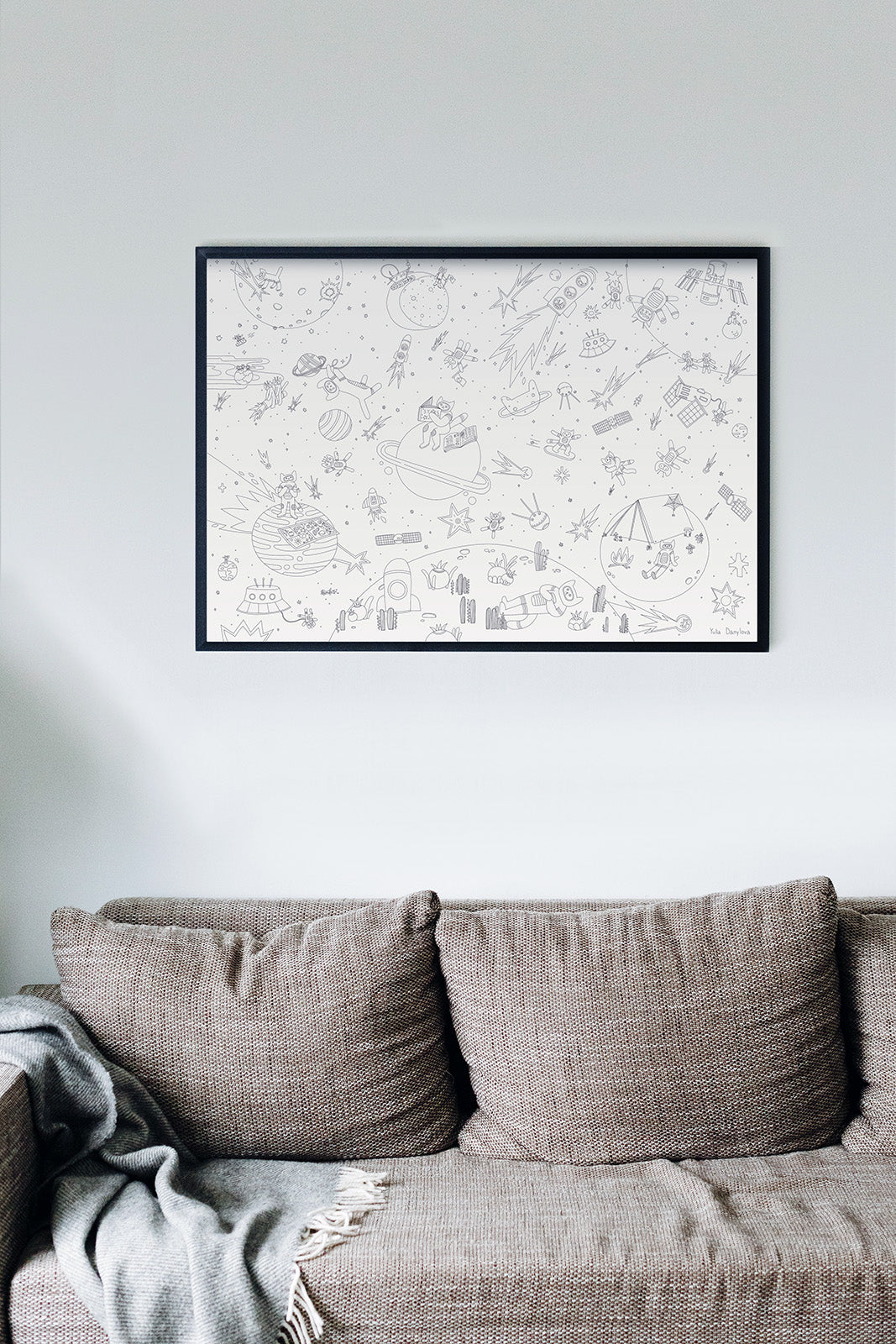 XXL Space Kittens Coloring Poster