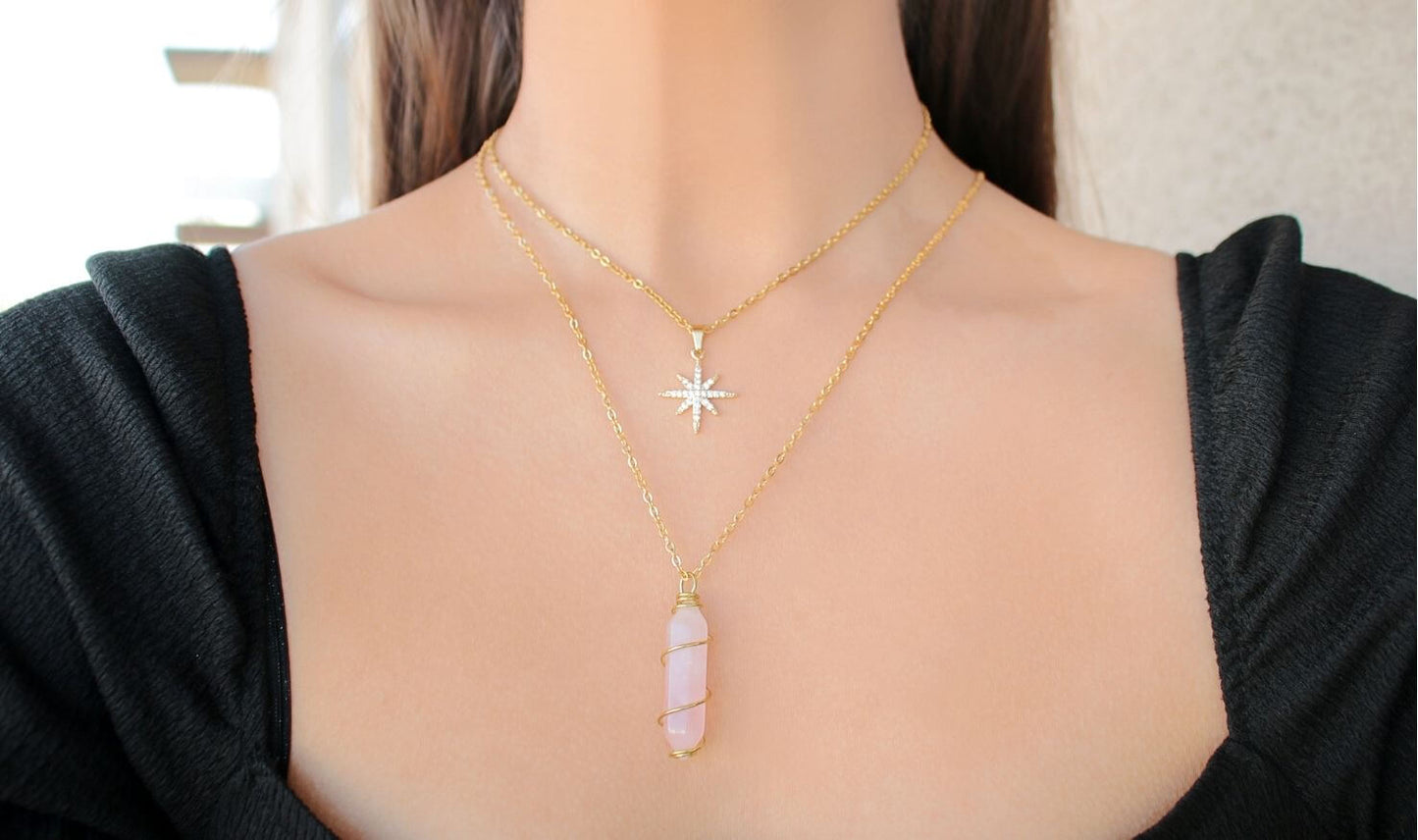 "Polaris Star" Necklace, 24-Karat gold plated