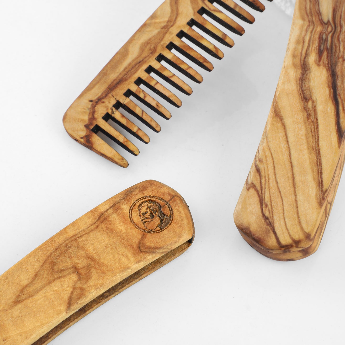 Folding Olive Wood Beard Comb
