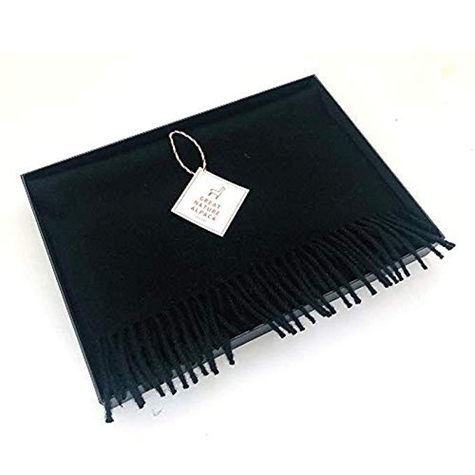 100% Natural Alpaca scarf, Black