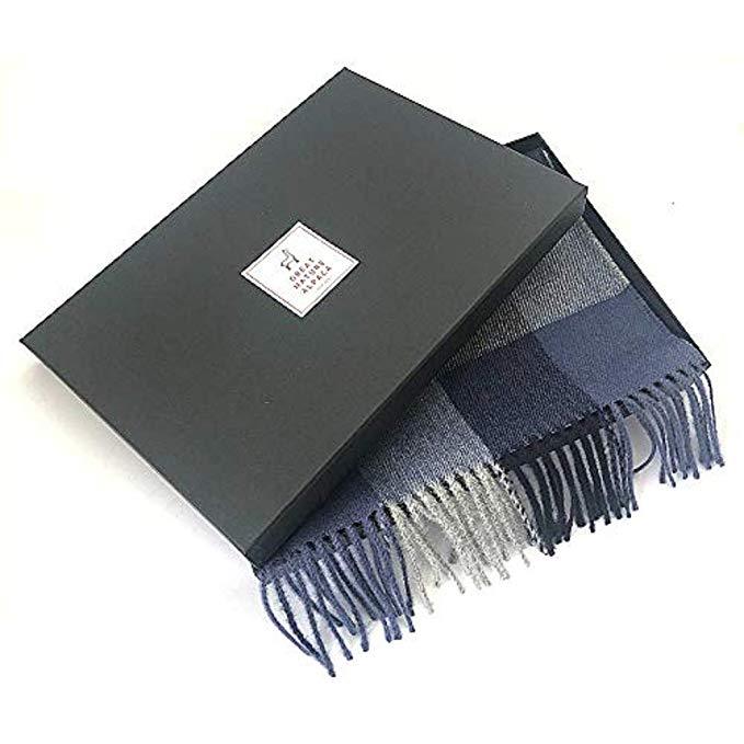 100% Natural Alpaca scarf, dark blue