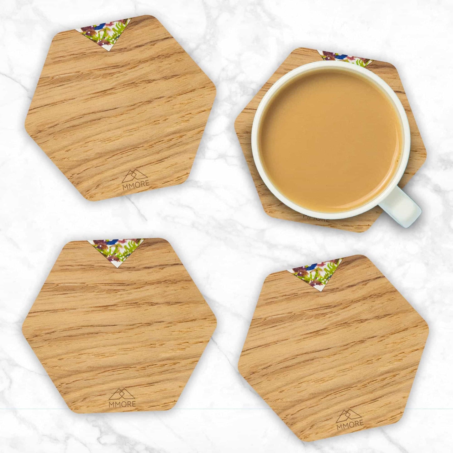 Oak Wooden Coasters / Set of 4 coasters