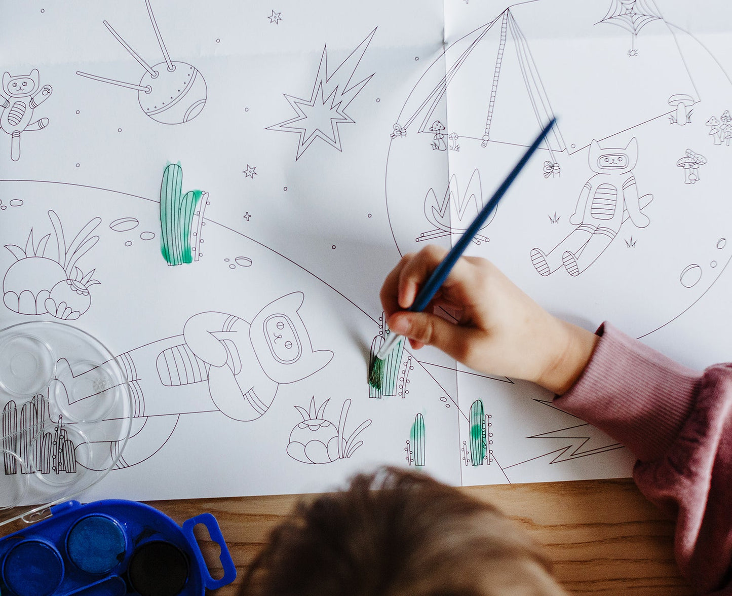 XXL Space Kittens Coloring Poster