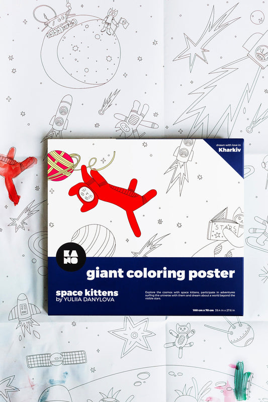 XXL Space Kittens Coloring Poster