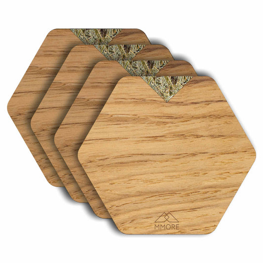 Oak Wooden Coasters / Set of 4 coasters