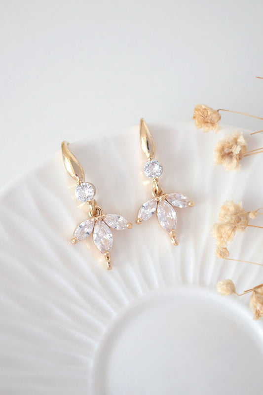 Bloom Earrings, 24-Karat gold plated