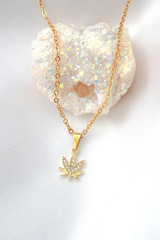 Leaf Necklace, 24-Karat Gold plated