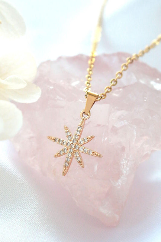 "Polaris Star" Necklace, 24-Karat gold plated