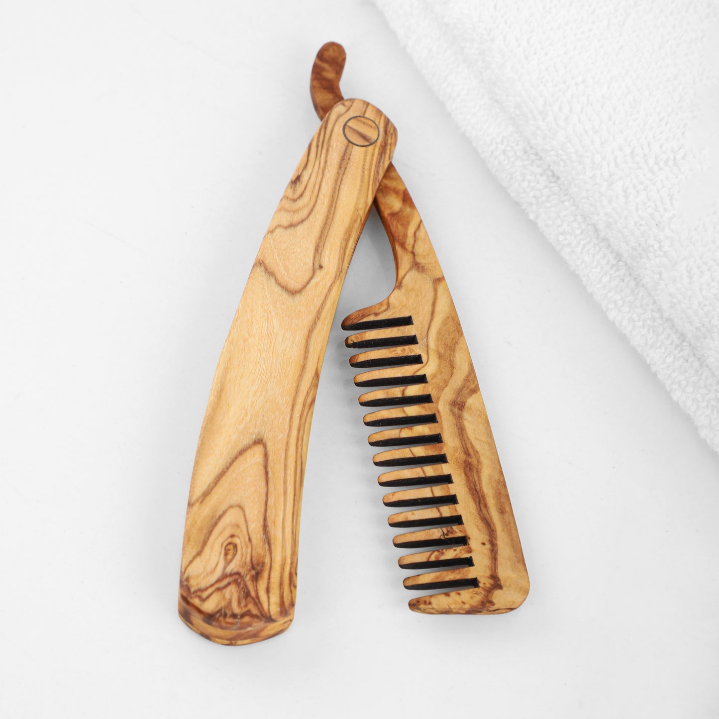 Folding Olive Wood Beard Comb