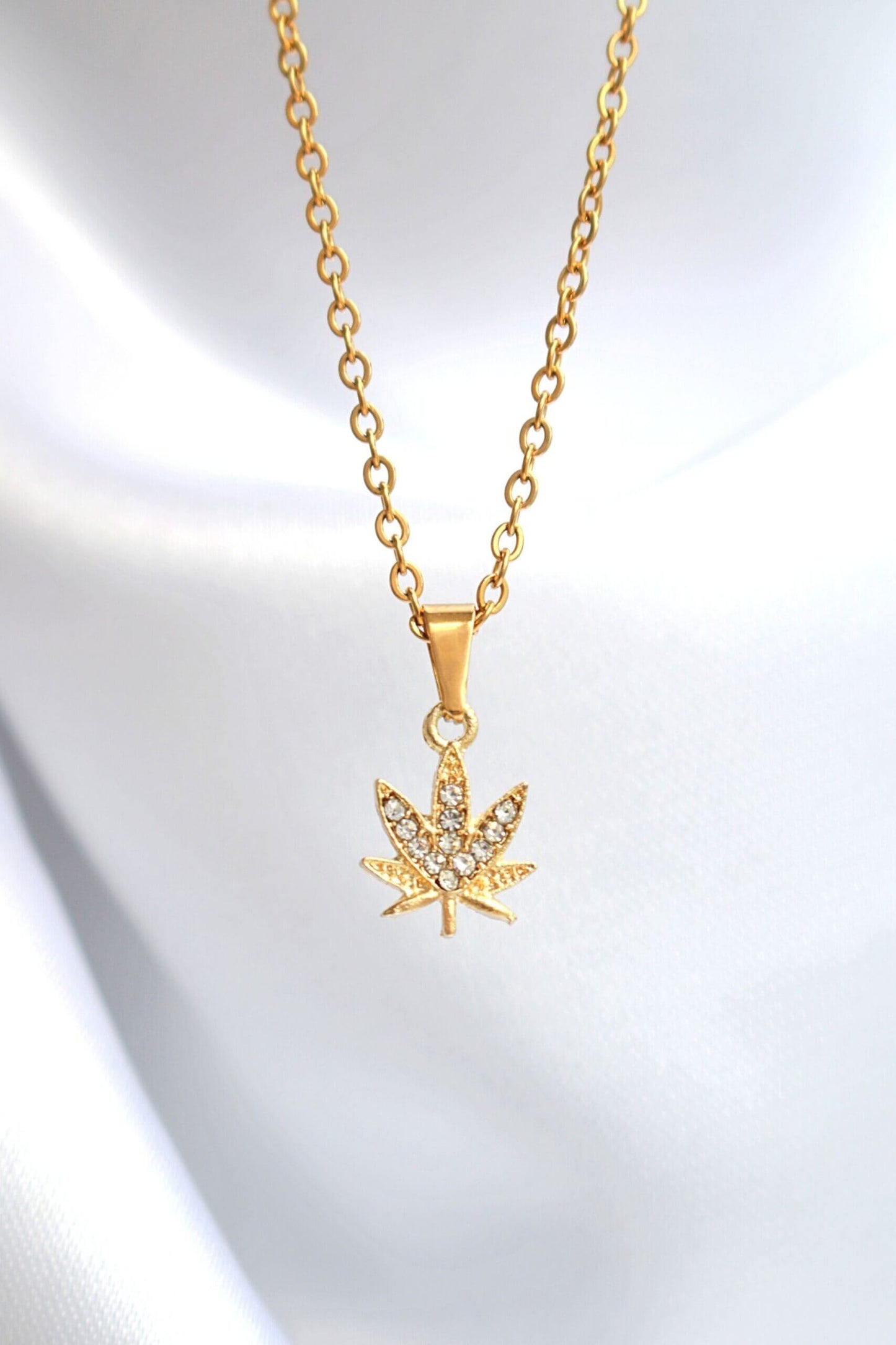 Leaf Necklace, 24-Karat Gold plated